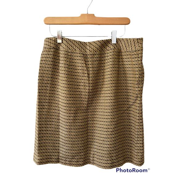 LOFT Tweed Mod Mini Skirt Brown Yellow 6 - Picture 3 of 4